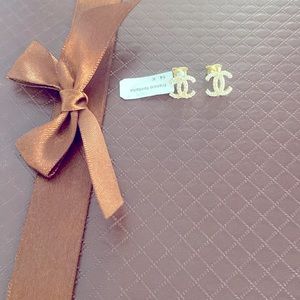 14 K Gold Chanel Symbol Earrings